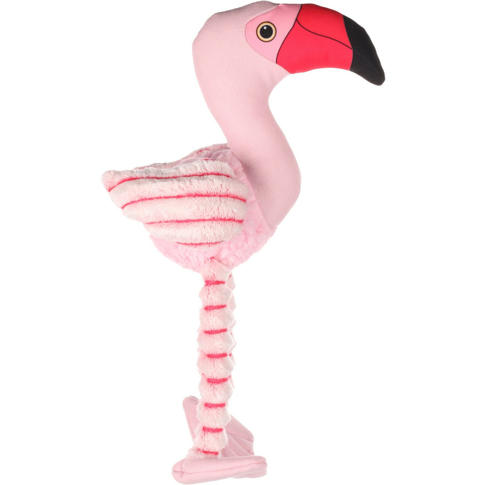Jouet flamant rose 35 cm pour chien
