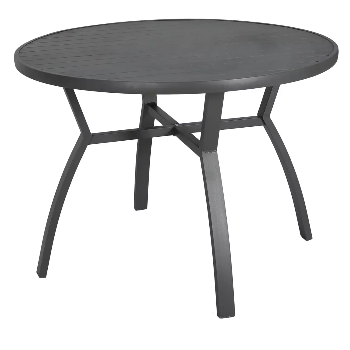 Table de jardin ronde en aluminium 5 places (D105 cm) Murano Gris anthracite