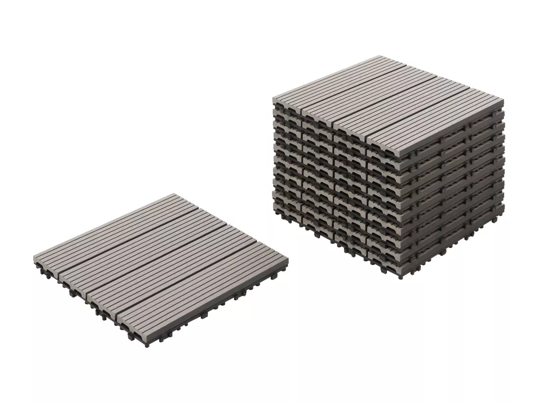 Caillebotis ATELETA Composite bois-plastique (WPC) Gris