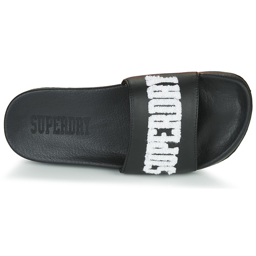 Superdry - HIGH BUILD LOGO POOL SLIDE - Noir