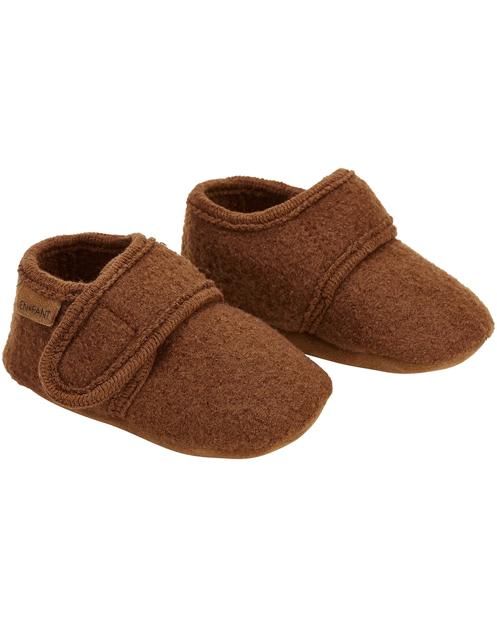 Klett-Krabbelschuhe MOBIL aus Wolle in emperador