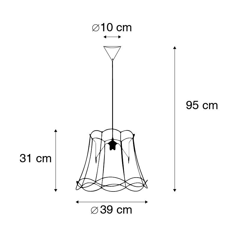 Retro hanglamp zwart 40 cm - Granny Frame