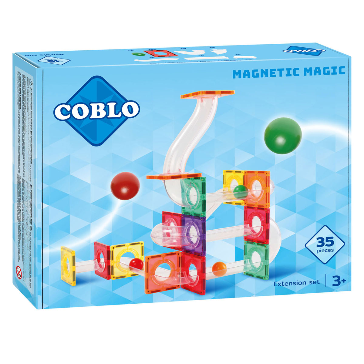 Coblo Knikkerbaan Uitbreidingsset Magnetisch Bouwspeelgoed,35dlg.