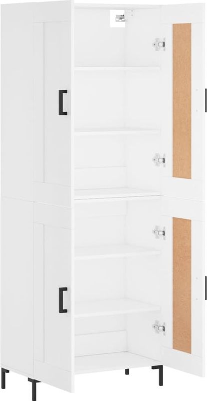 vidaXL - Hoge Kast - Wit - 69,5x34x180 cm - Bewerkt Hout