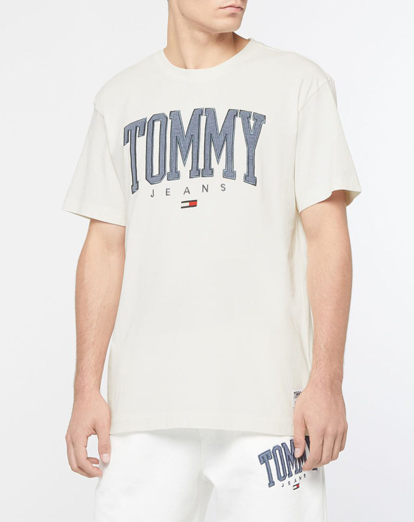 Tommy Jeans T-Shirt 100% Coton Bio Abo Tjm Collegiate écru