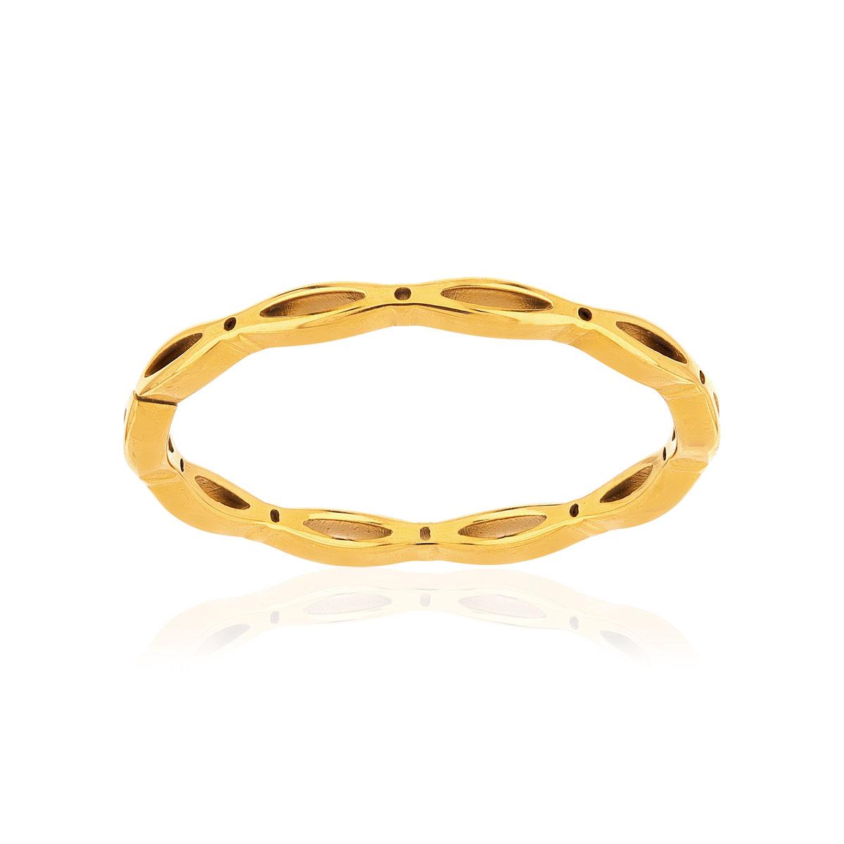Bague acier jaune