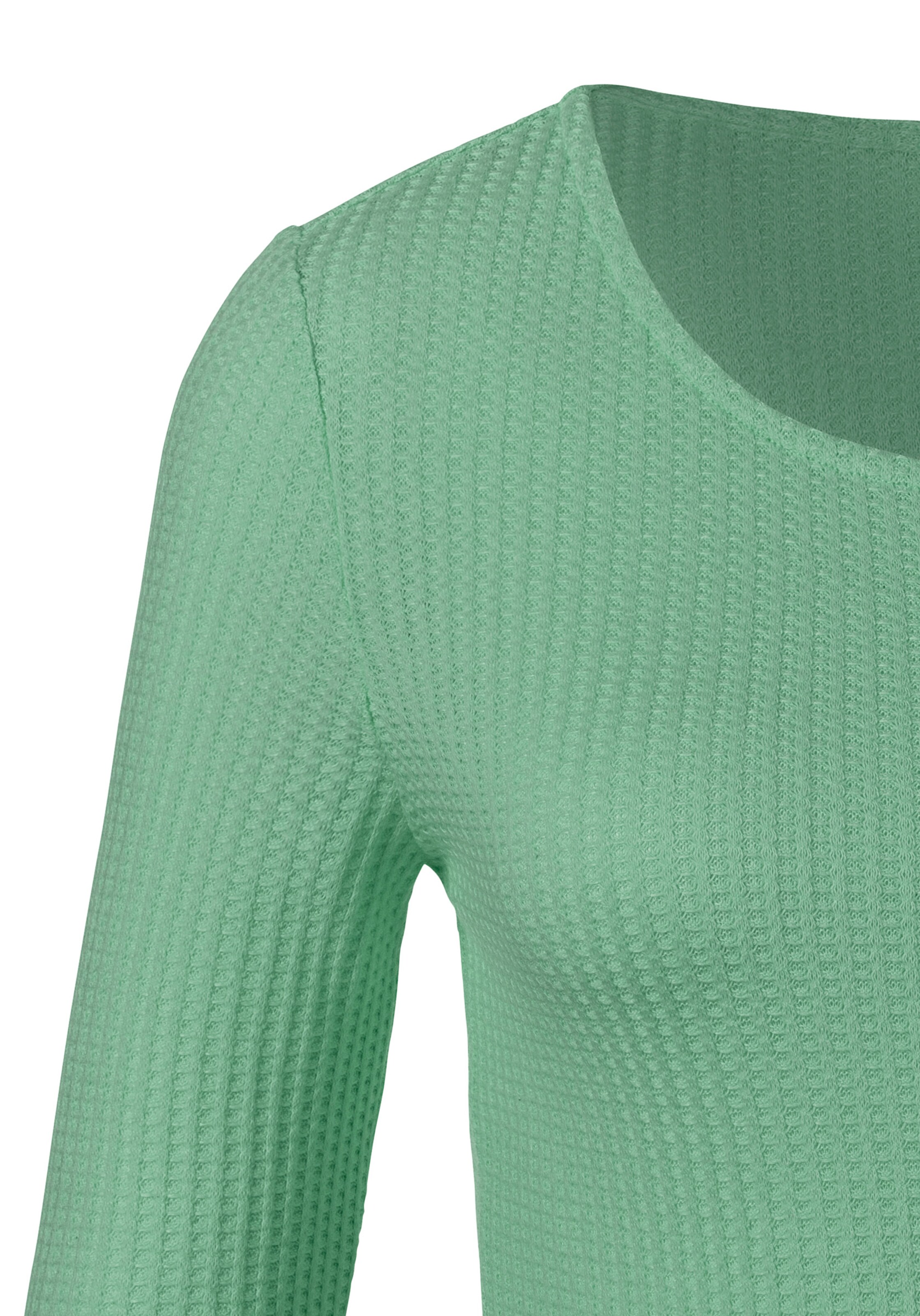 LASCANA Langarmshirt in hellblau, grün