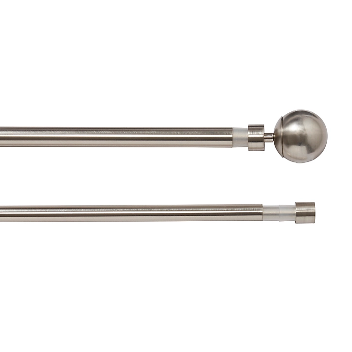 Kit de tringle à rideau double extensible embout boule Athens GoodHome 200/330 cm Ø19mm gris