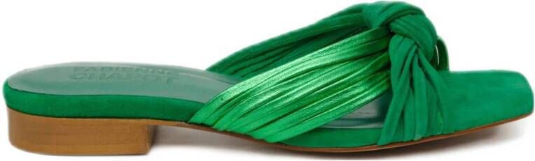 FABIENNE CHAPOT Slippers Dames Momo Sandal Maat: 36 Materiaal: Suède Kleur: Groen