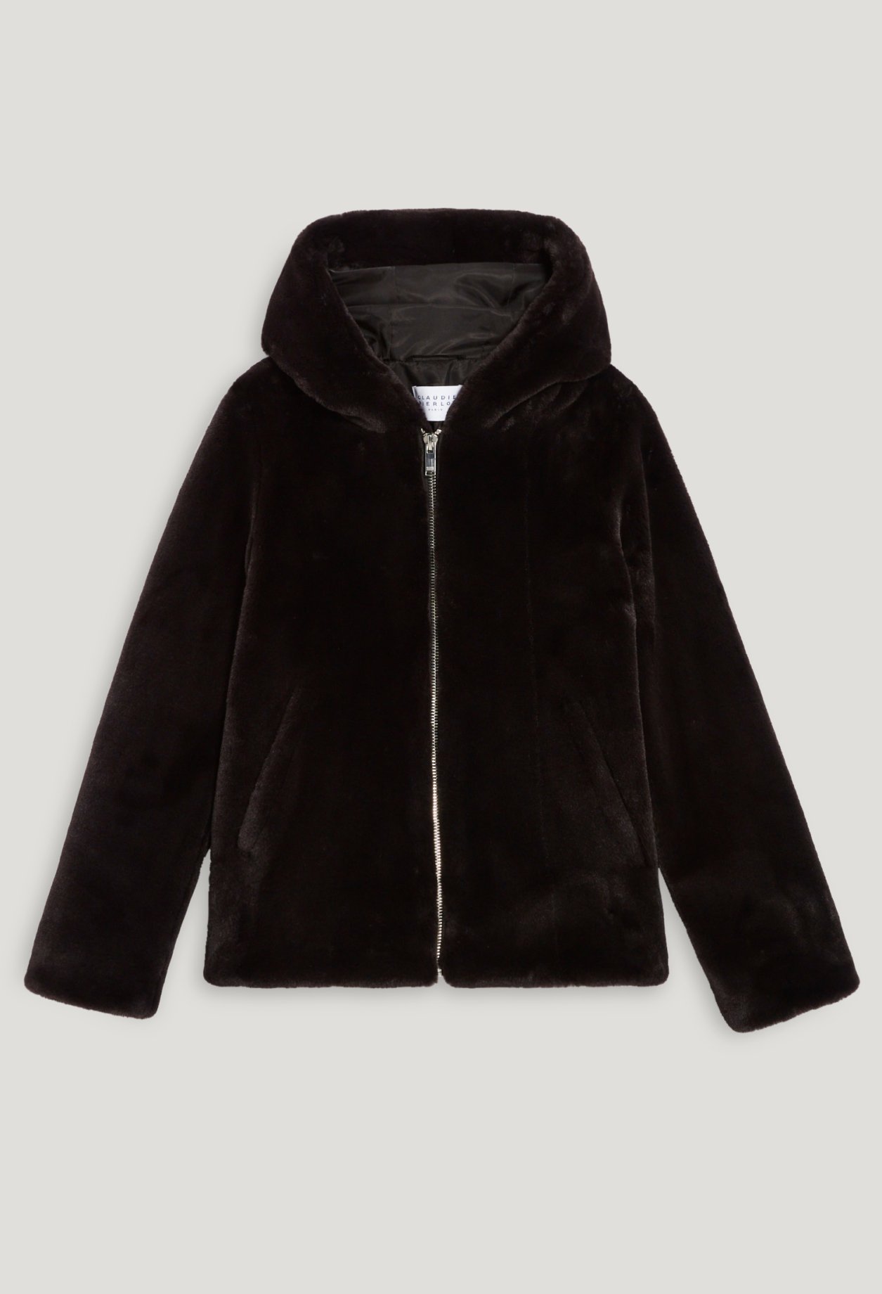 Veste fausse fourrure noire