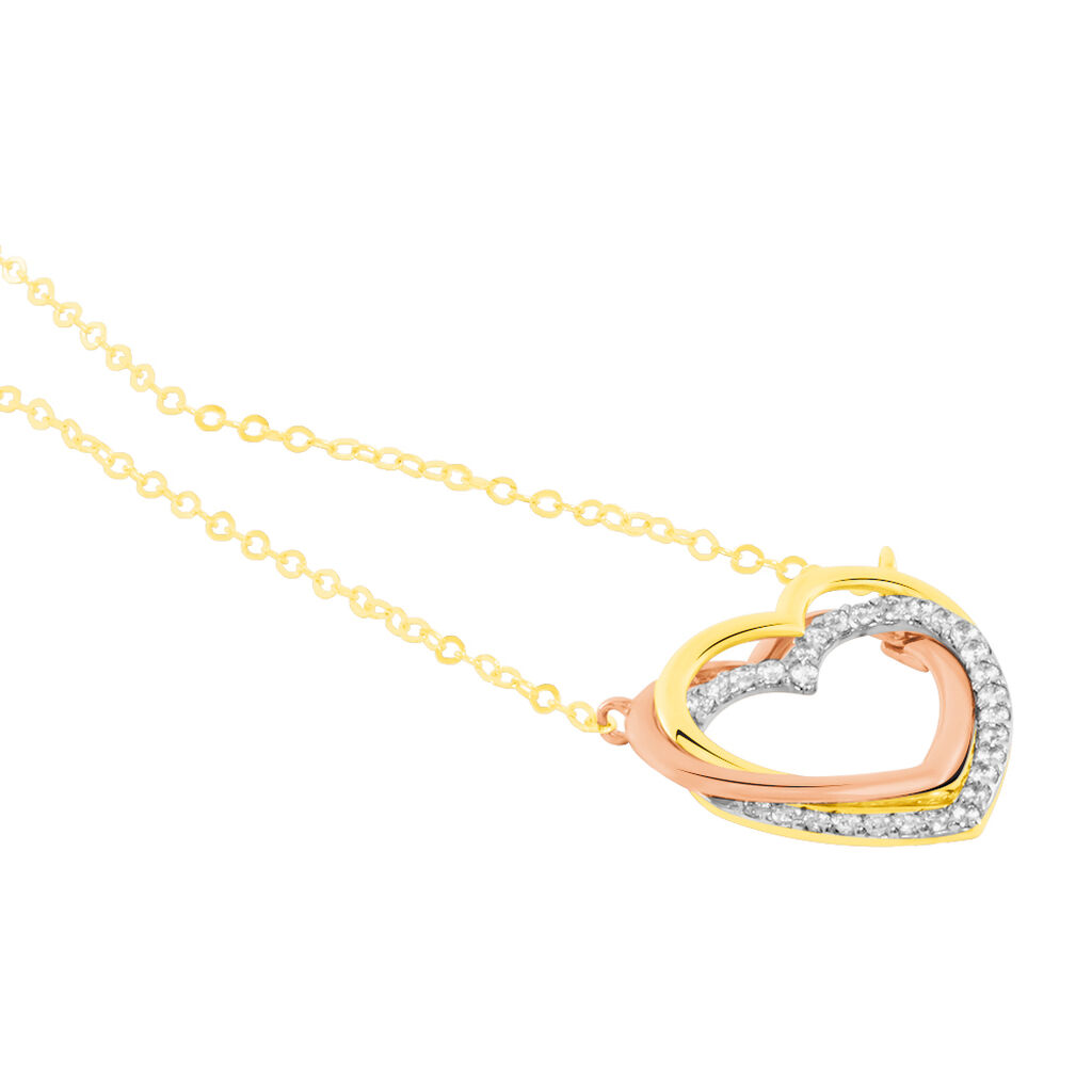 Collier Anthime Or Tricolore Oxydes De Zirconium