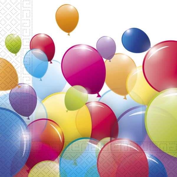 Sett med 20 Fargerike Ballong servietter