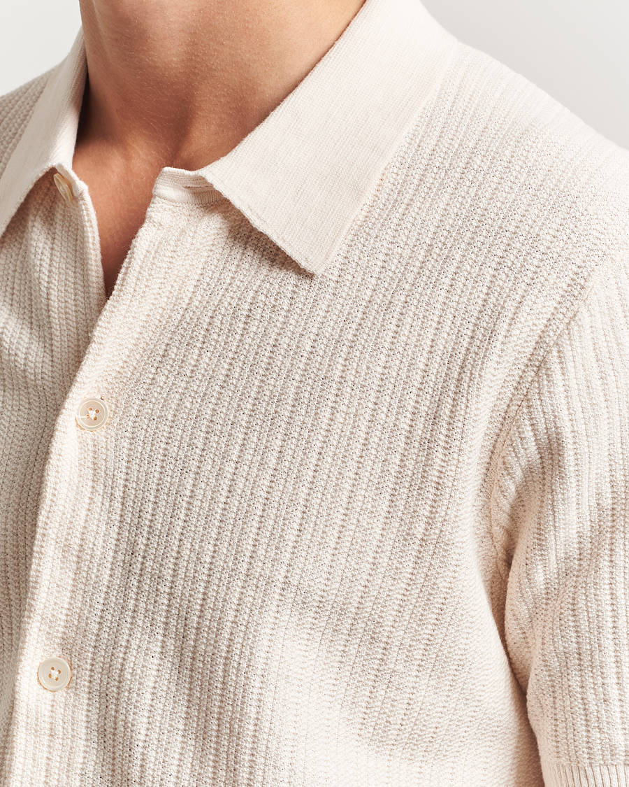 NN07 Nolan Knitted Short Sleeve Shirt Ecru