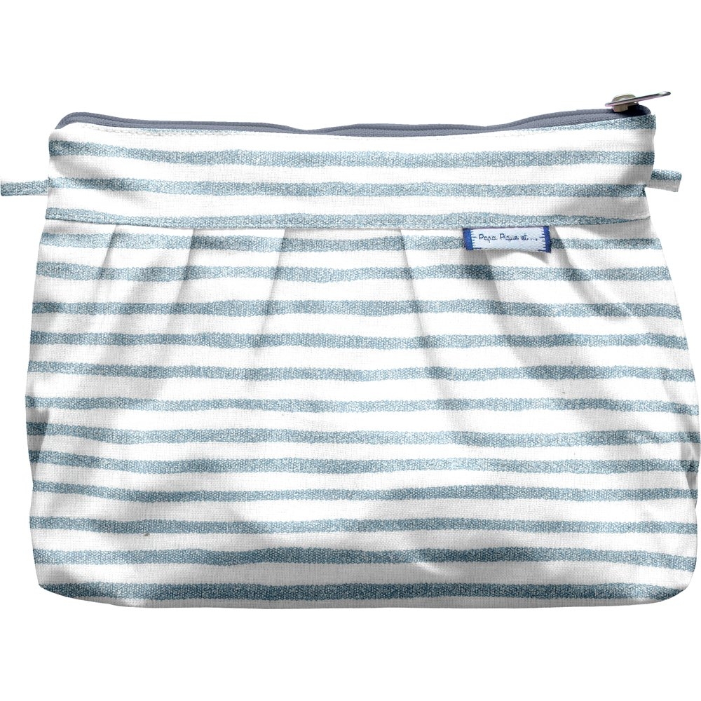 Pochette Plissée Rayé Bleu Blanc