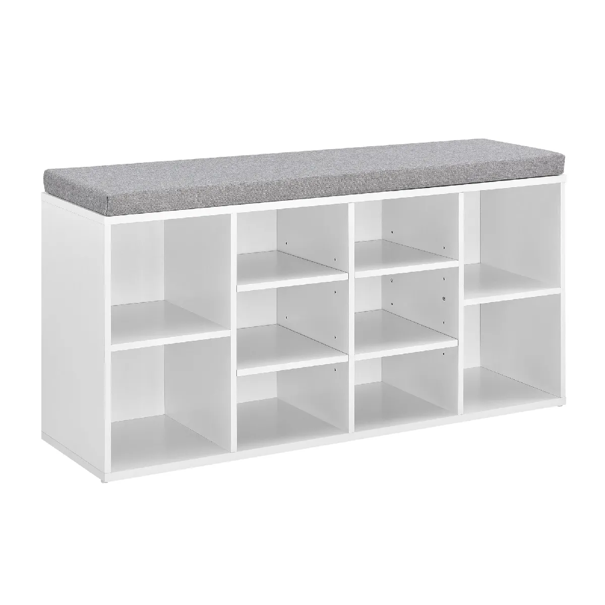 Helloshop26 Meuble à Chaussures en MDF - Blanc et Gris