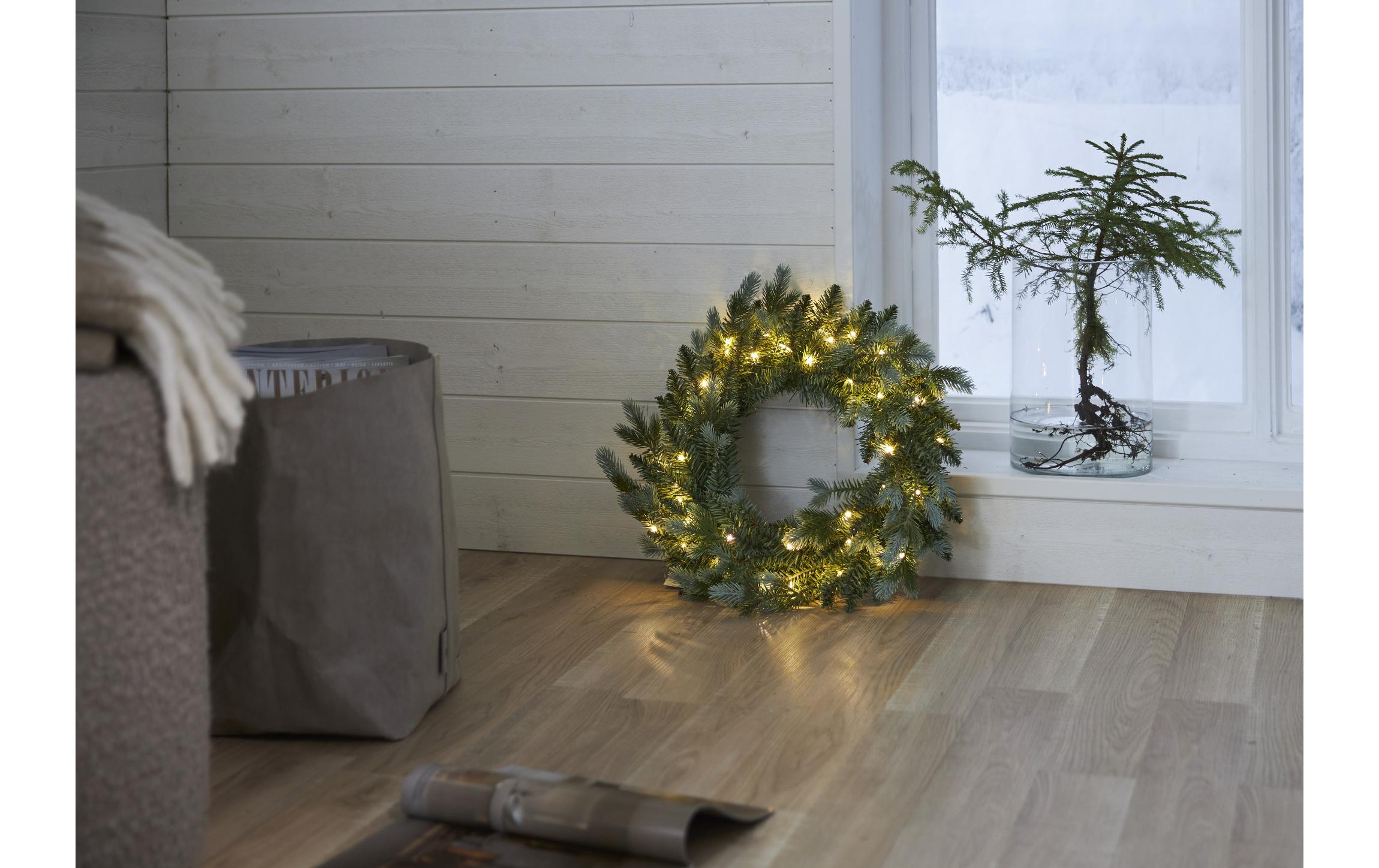 LED-Weihnachtskranz Greyland, Ø 55 cm, GrünLED Weihnachtsdekoration