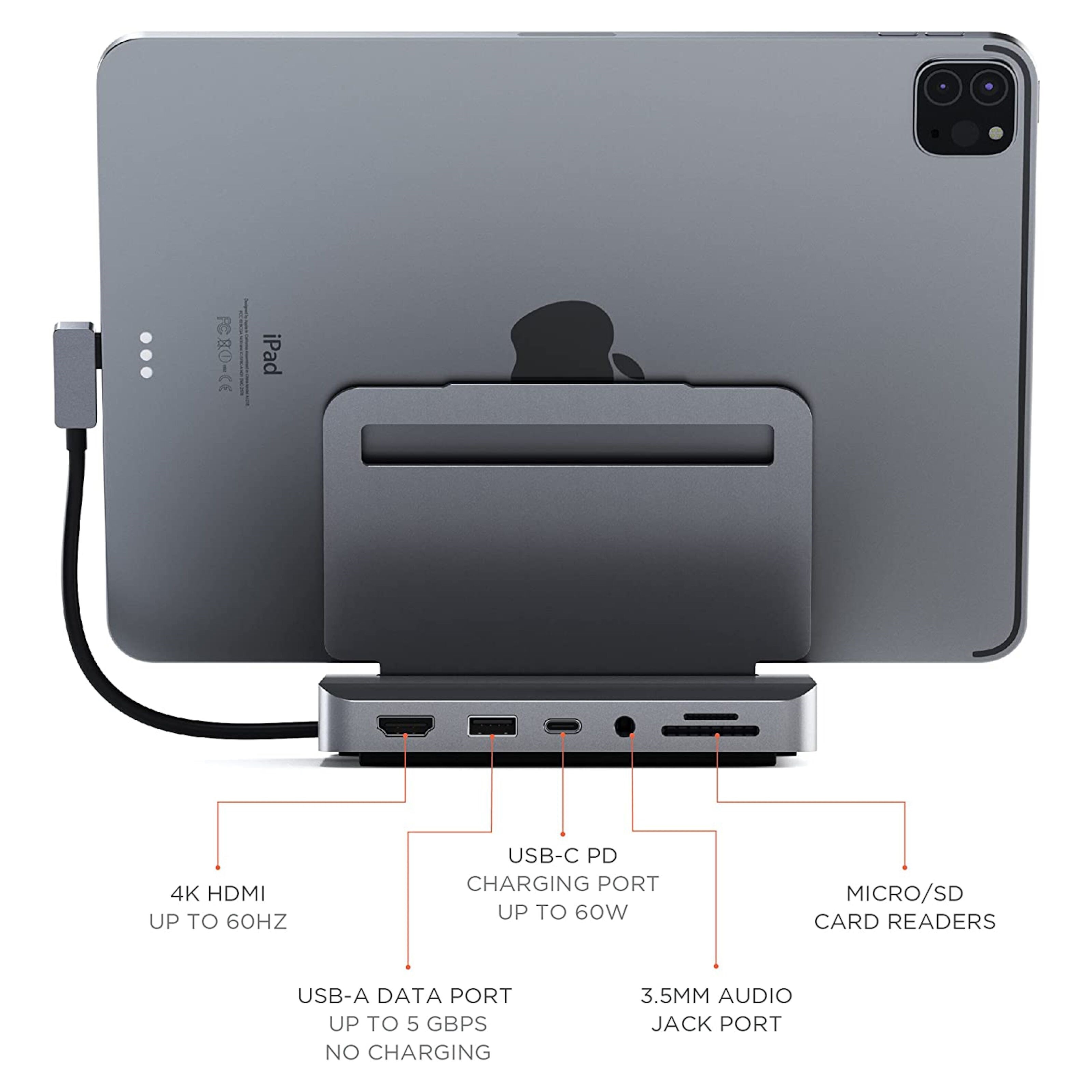 Satechi Aluminum Stand Hub for iPad Pro (2018 og nyere)