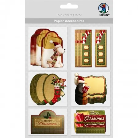 URSUS Papier Accessoires, 36 Stück, weihnachtliche Motive 40