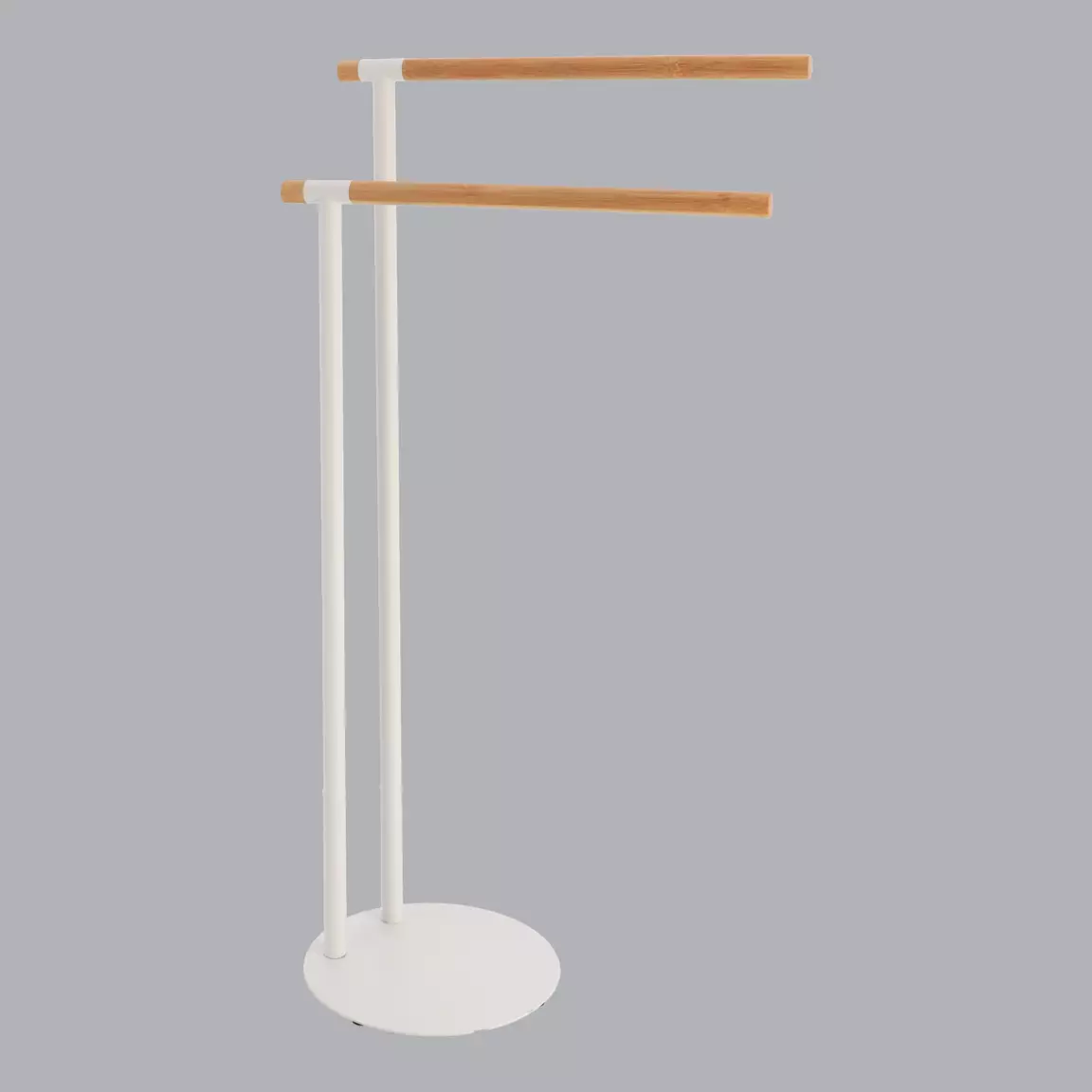 Porte serviette 2 barres (H77 cm) Bambou Blanc