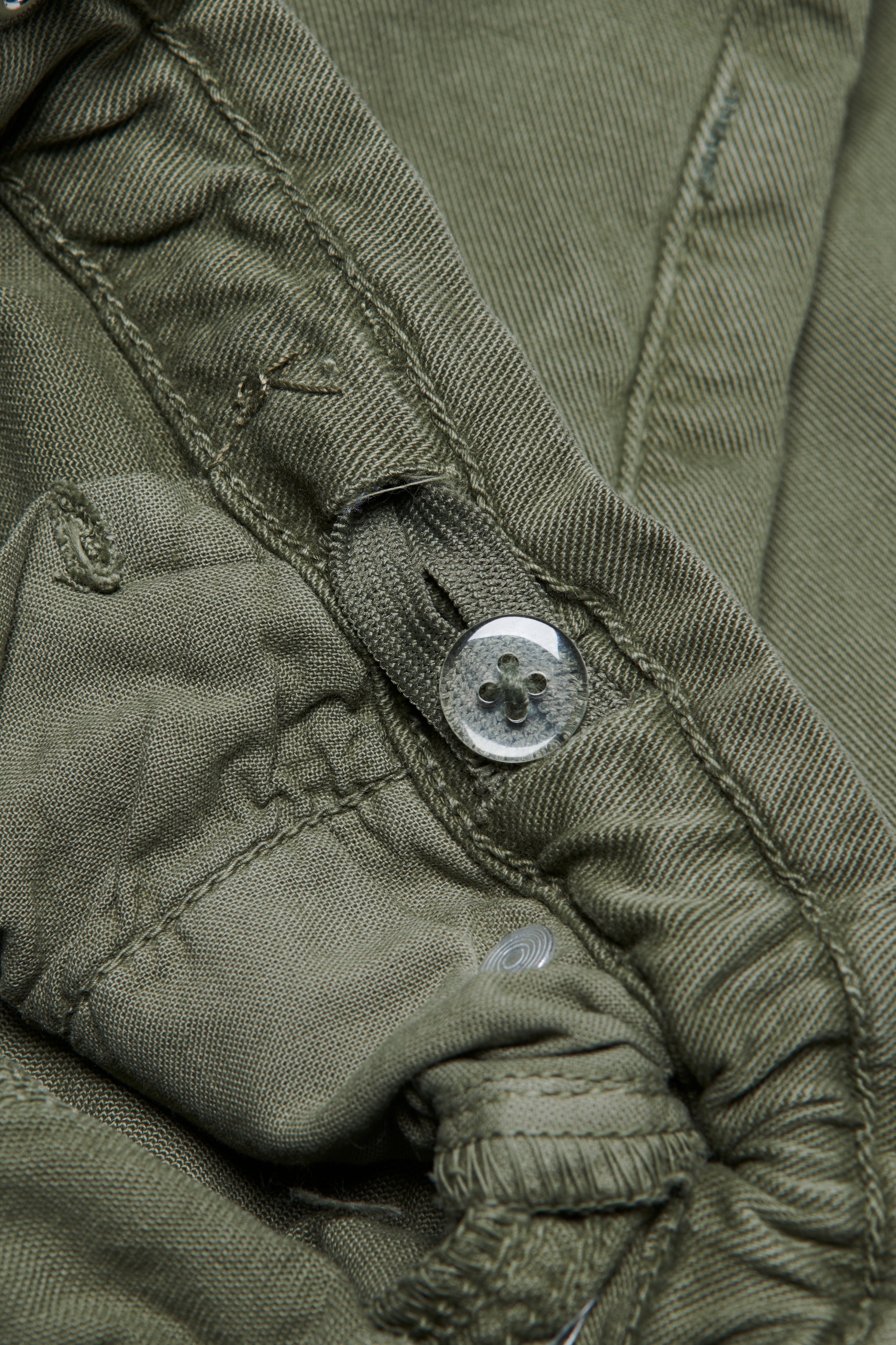 KOGNEW Mittlere Taille Verkürzt Hose mit weitem Beinschnitt Kalamata