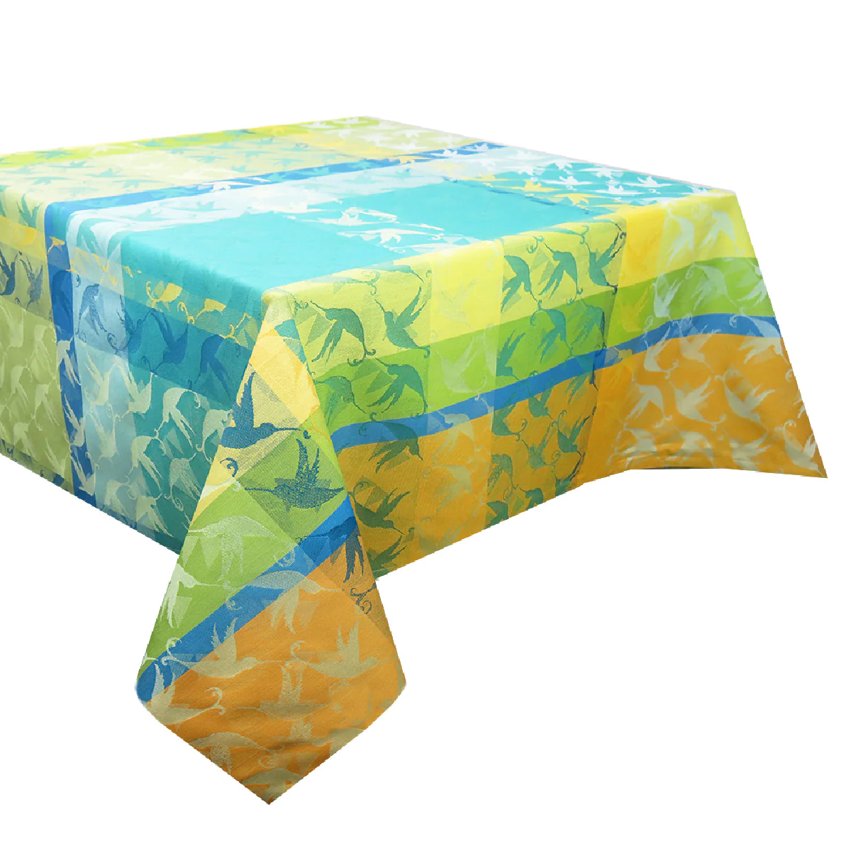 Nappe pur coton vert 115x115 Garnier Thiebaut