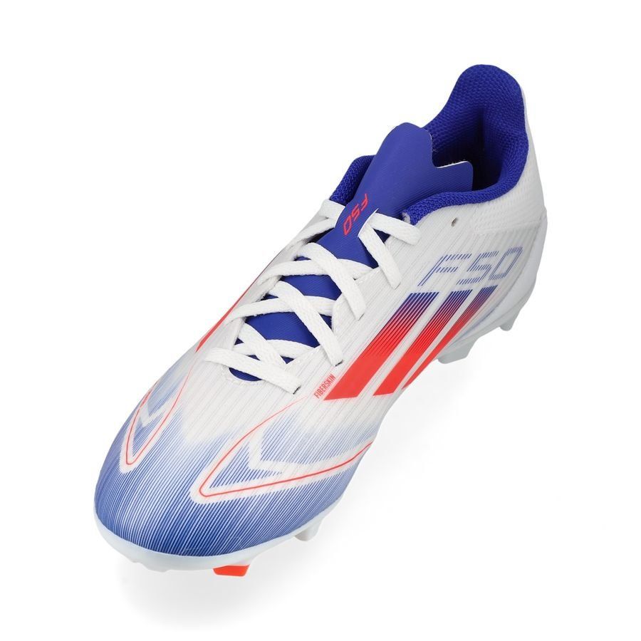 adidas F50 League FG/AG Advancement - Blanc/Rouge/Bleu Enfant