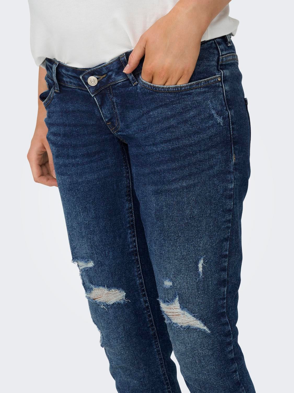 OLMENEDA Hohe Taille Gerade geschnitten Jeans Light Medium Blue Denim