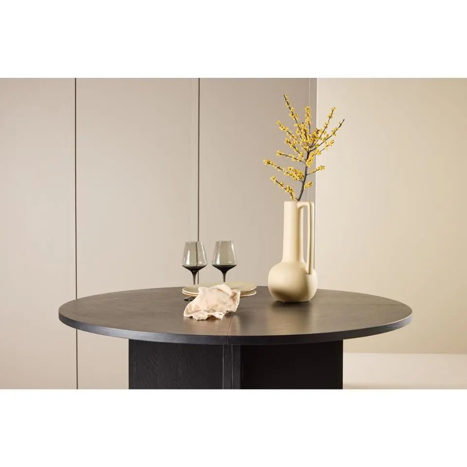 Svea - Valerio ronde vergrotbare eettafel - ø120 cm - zwart
