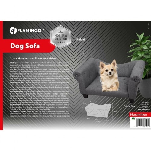 sofá cinza para cachorro