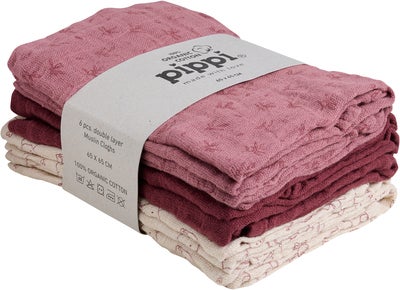 Pippi Musselintepper 6-Pack, Old Rose