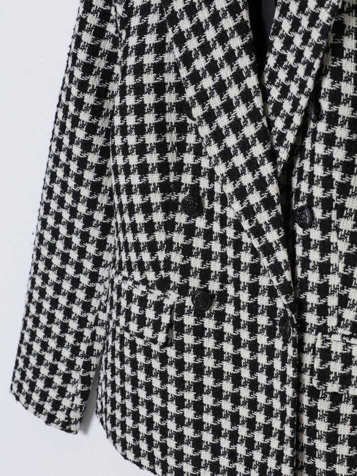 Blazer de abotoamento duplo - Preto/branco