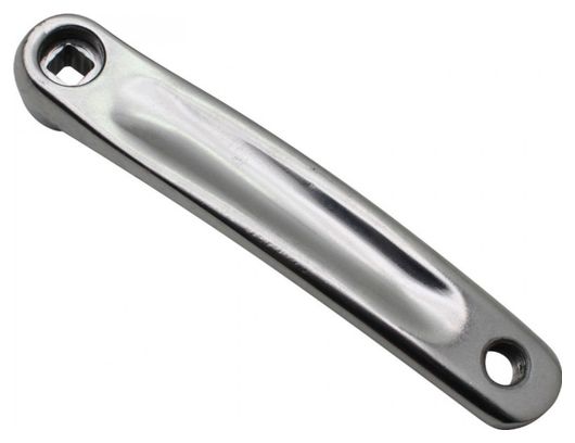 MANIVELLE GAUCHE 170 NEWTON ALU FORGE LARGE ARGENT (CARRE DECALE-DROIT) (SUR CARTE)