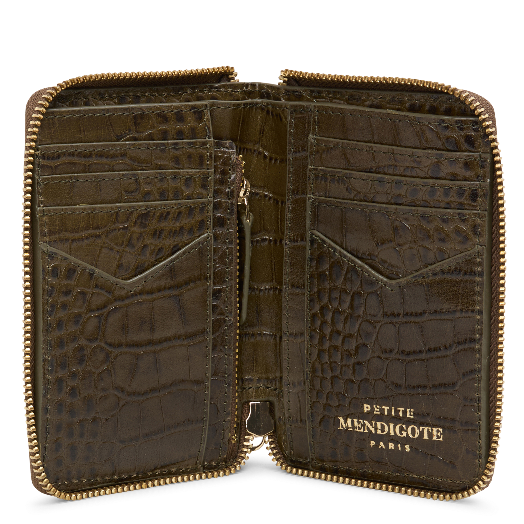 EDOUARD - Portefeuille compact en cuir| Kaki