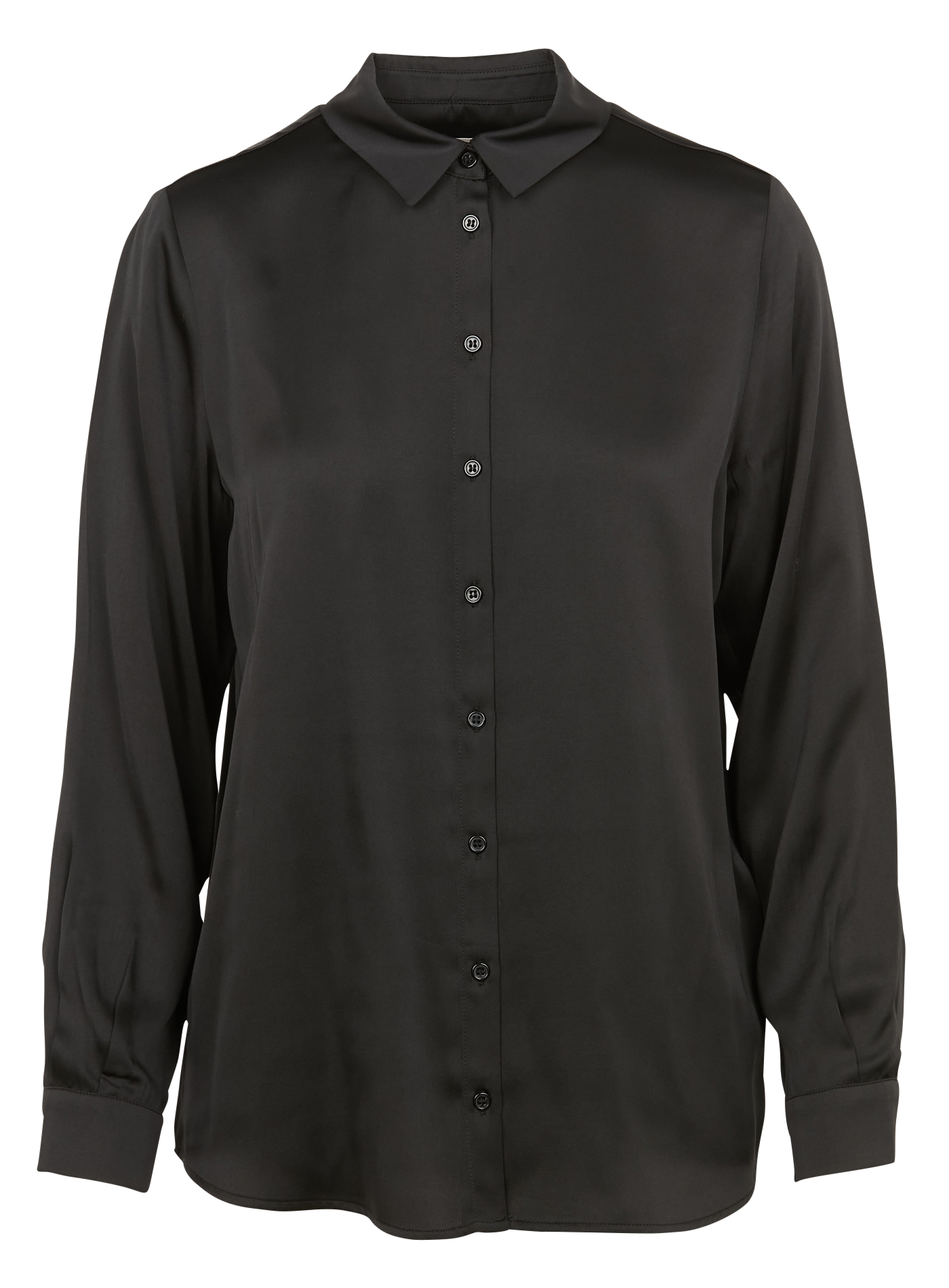 CARLA - Chemise col classique satinée | Noir
