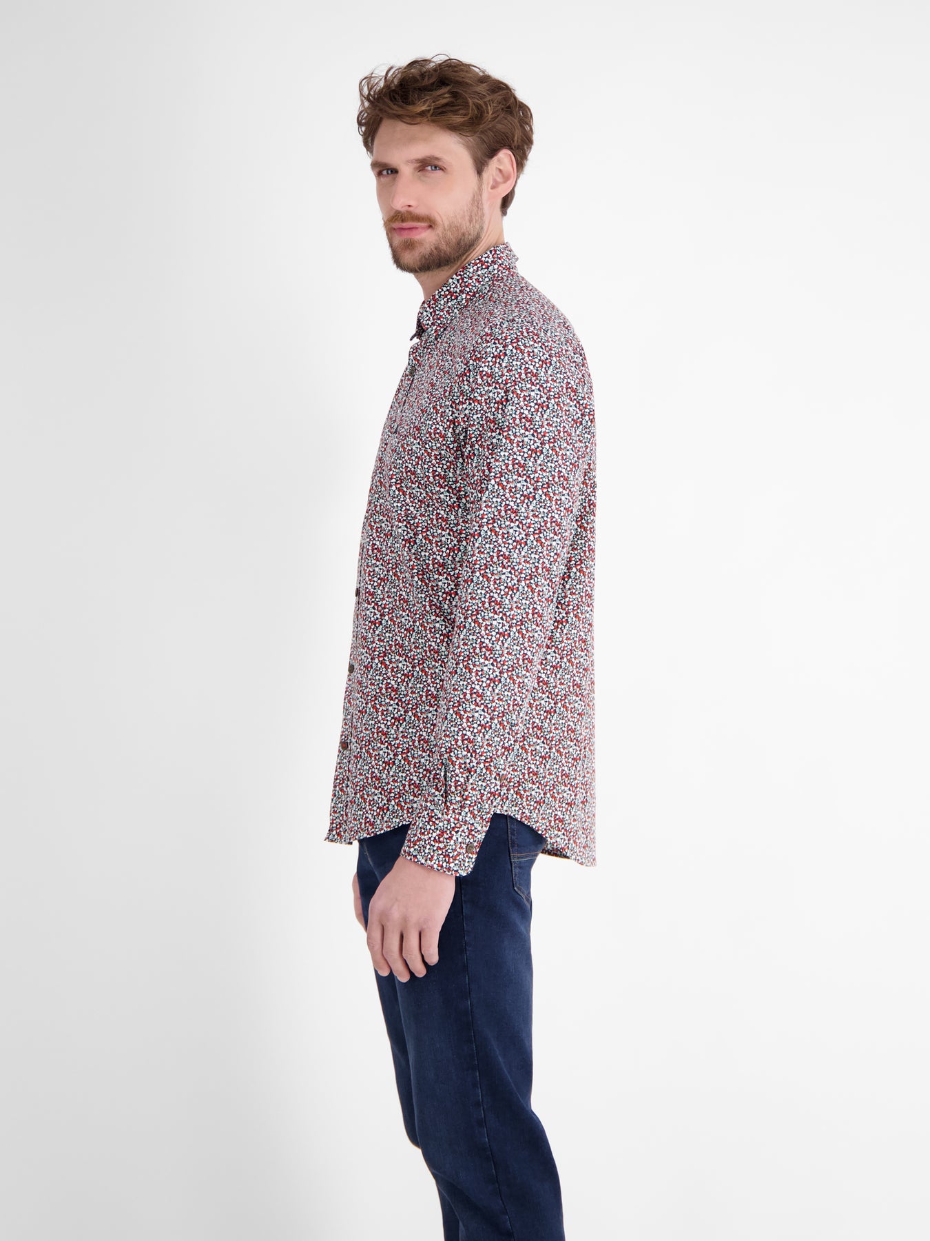 Herren Langarmhemd, modern gemustert