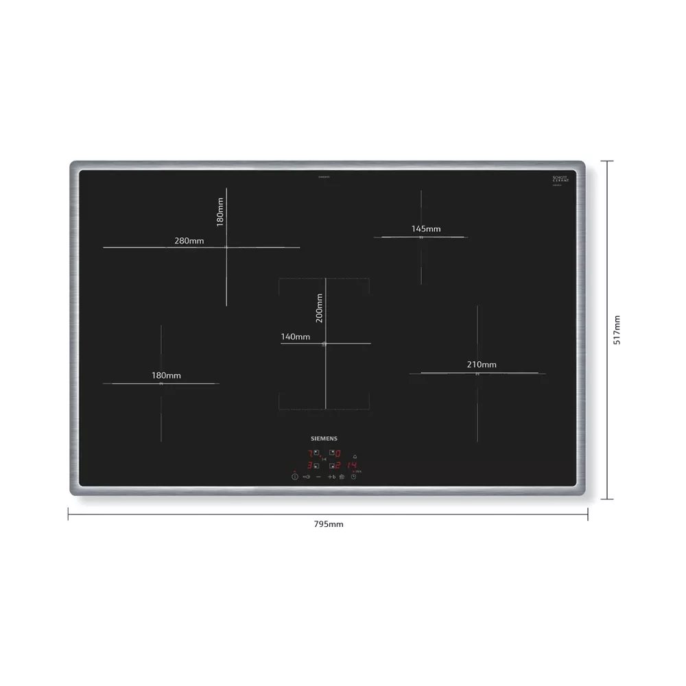 Siemens EH845BFB5E Induktionskochfeld mit Rahmen aufliegend 80cm