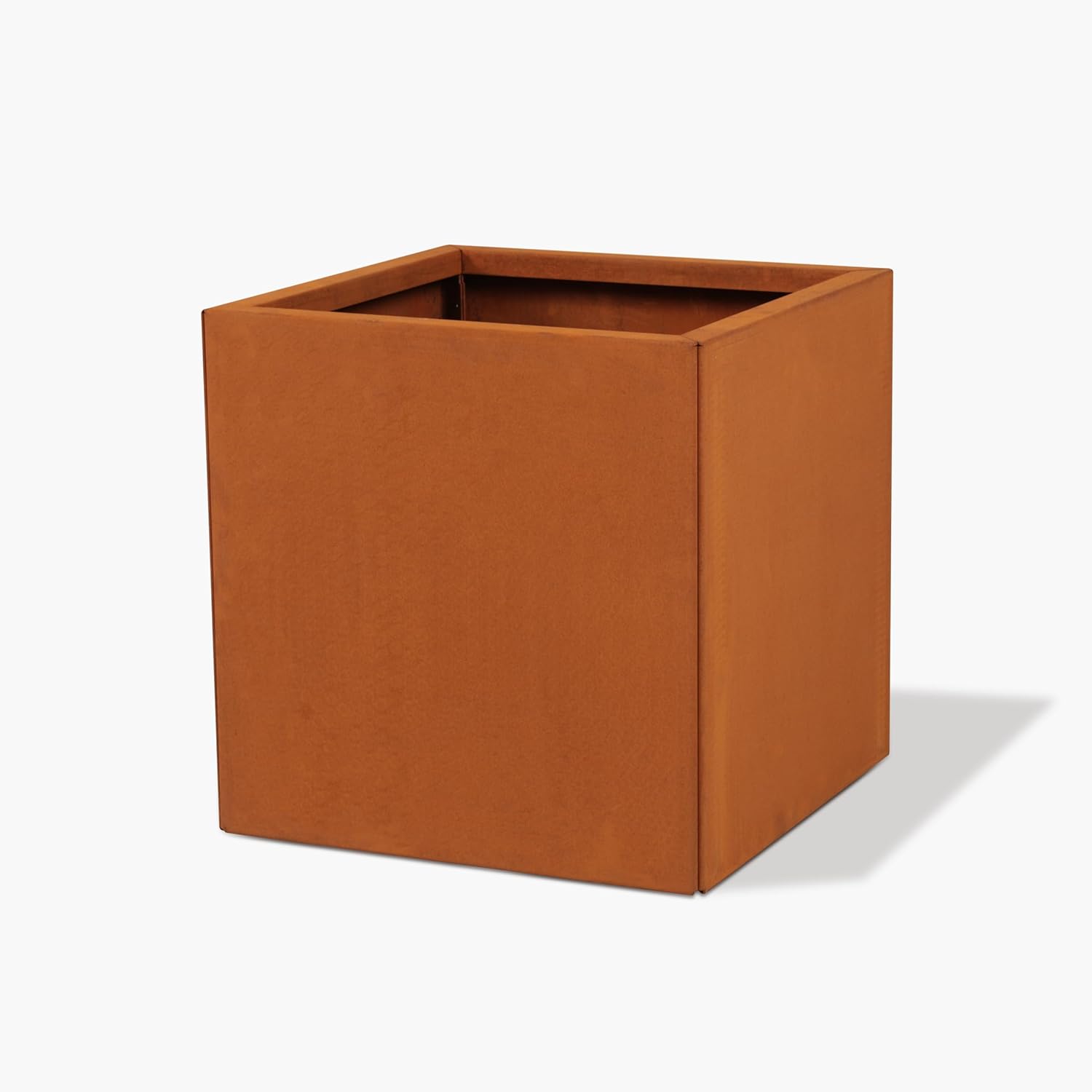 Czaja Cortenstahl Pflanzkübel 50x50x50 cm Fiorella mit Bodenplatte - Made in Germany - Rost Deko Blumenkübel quadratisch – wetterfest & langlebig – Garten Terrasse Balkon – Edelrost Pflanzgefäß