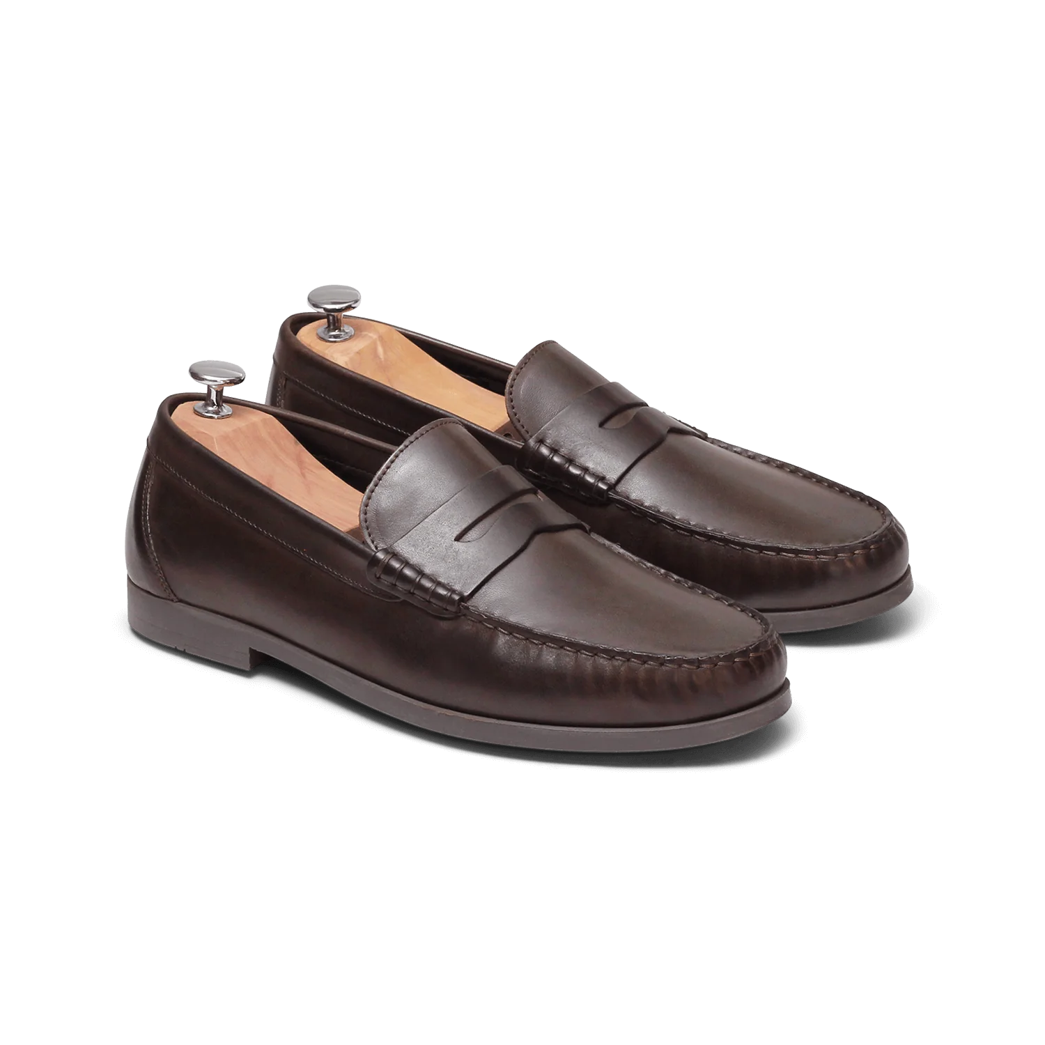 Bay-Mocassin en cuir brown