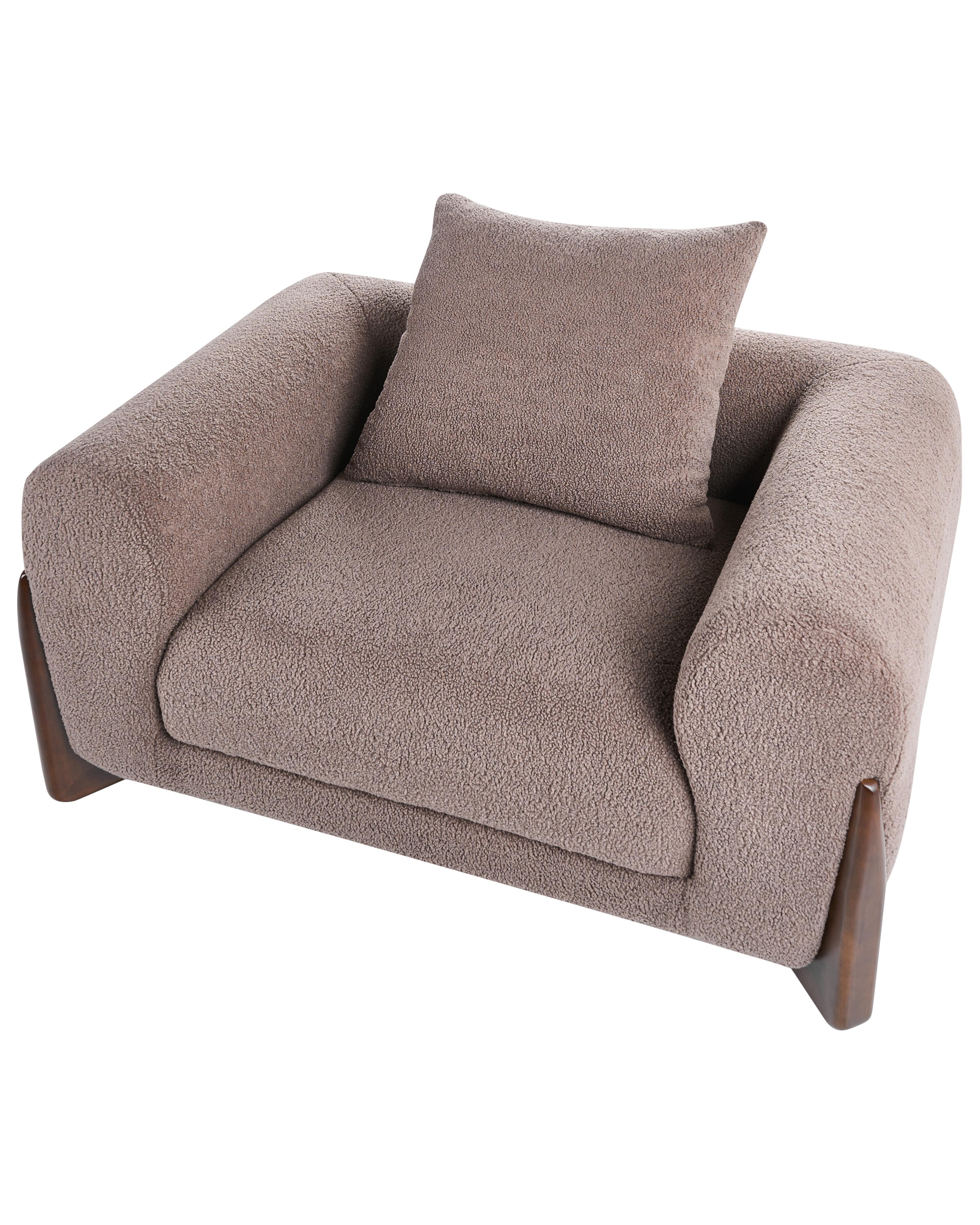 Fauteuil VINLIDEN Bouclé Bruin
