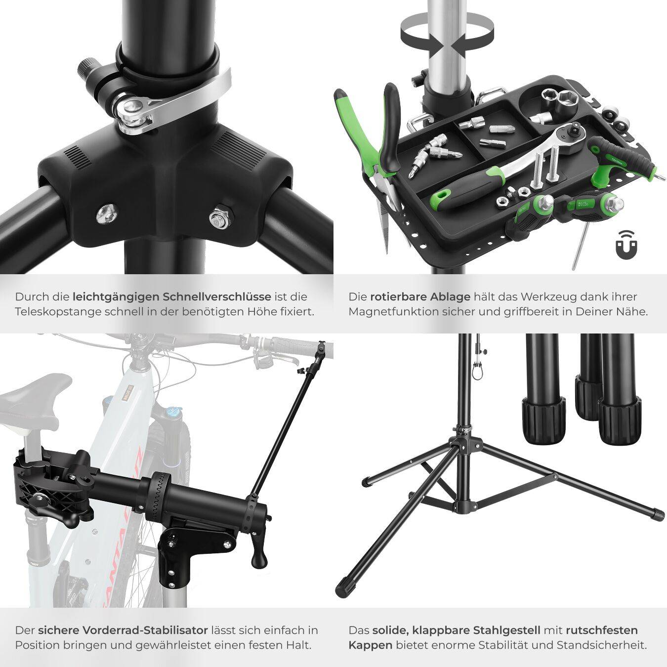 Set Fahrradmontageständer Jan und Rahmentasche