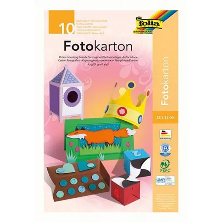 Folia Fotokartonblock 22x33cm 10 Blatt sortiert
