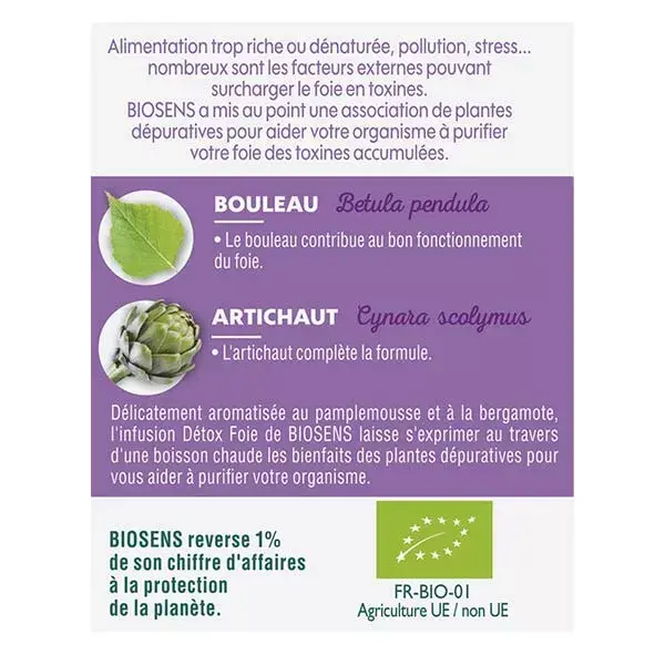 Infusão de Desintoxicação Hepática Orgânica Biosens 30g