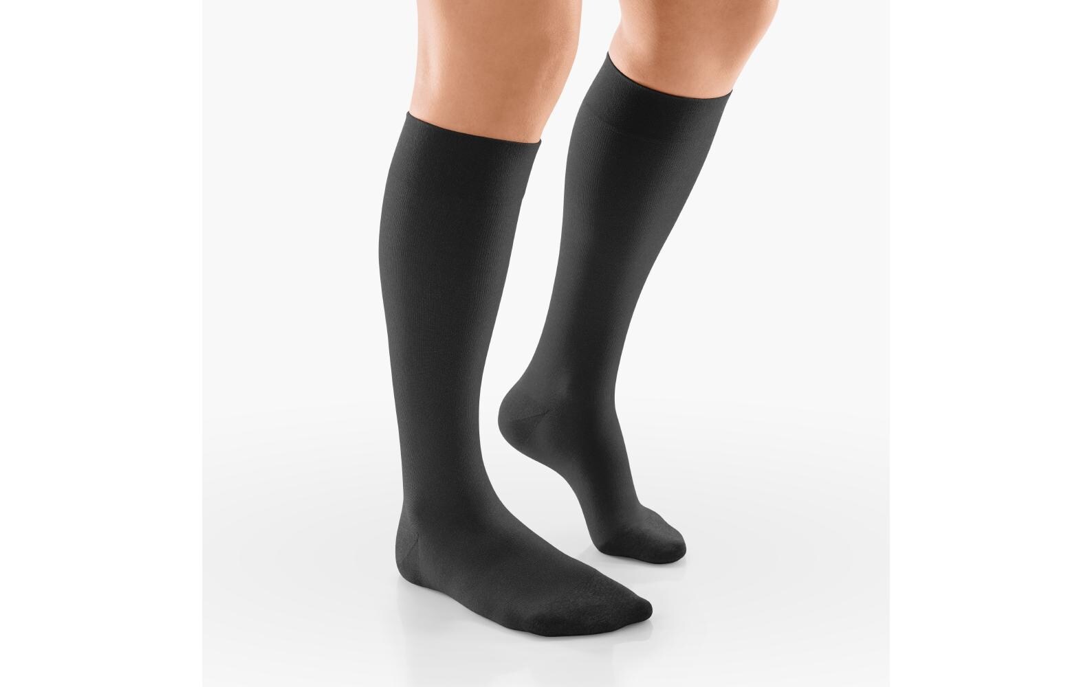 Silk Support 15-20 mmHg schwarz, LElegante Stützstrümpfe mit geschlossenem Fuss