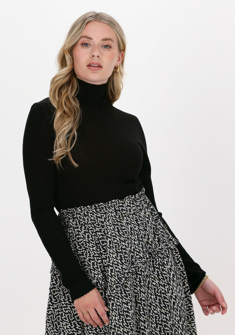 SELECTED FEMME zwarte selected femme trui slfcostina ls knit rib rollnec