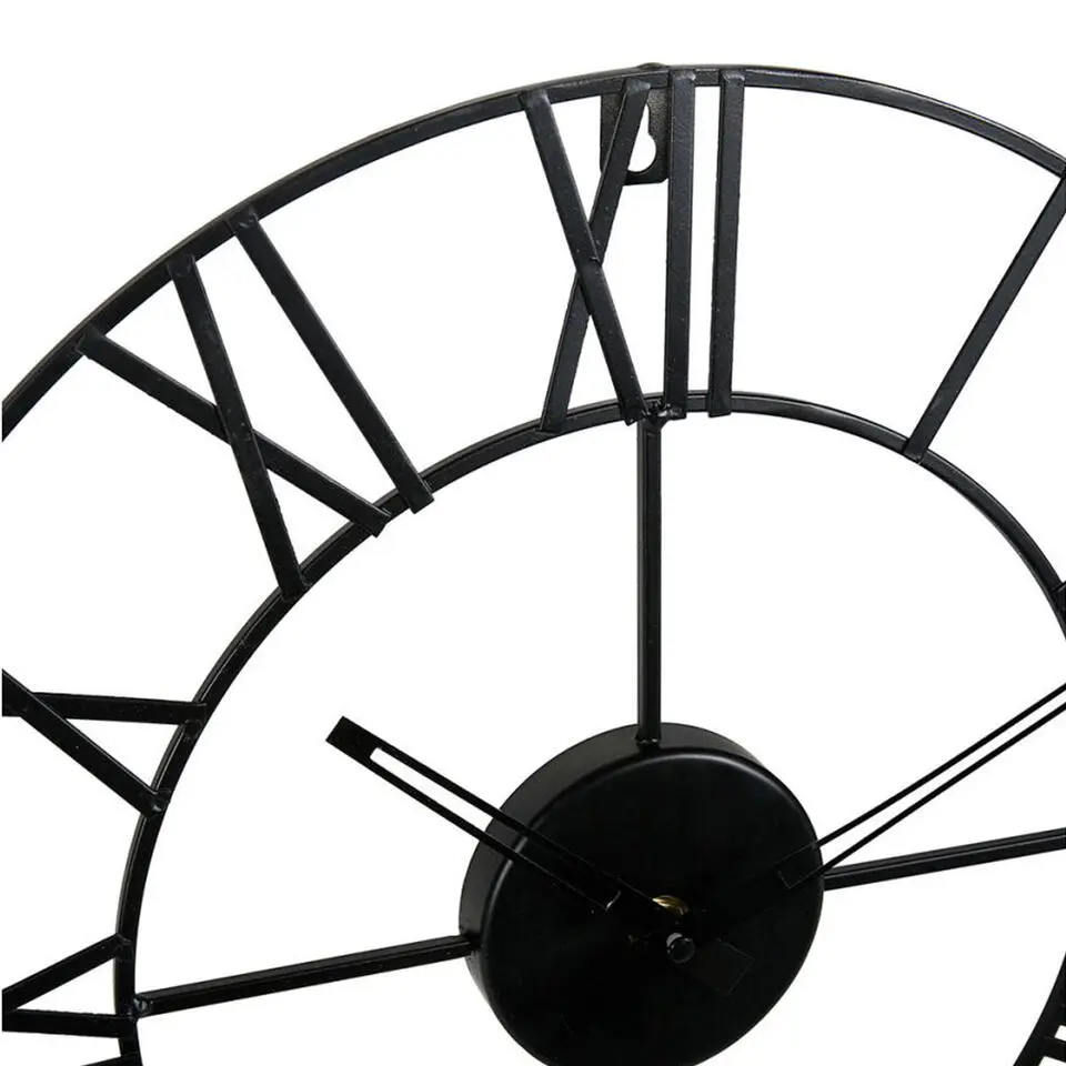 Ostaria Wandklok/muur klok - Nautisch - D36 cm - metaal - zwart