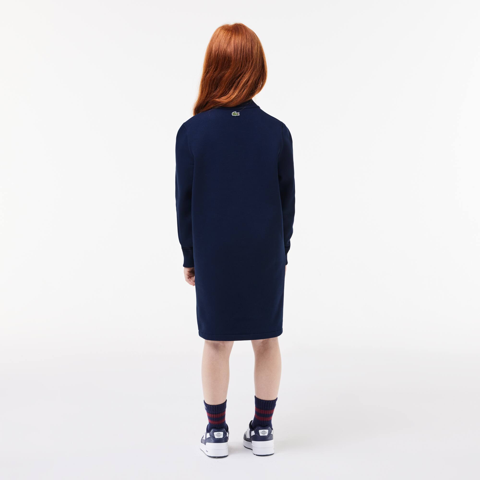 Robe sweatshirt imprimé Tennis en coton Pantalons & Robes - Bleu - Lacoste - Fille