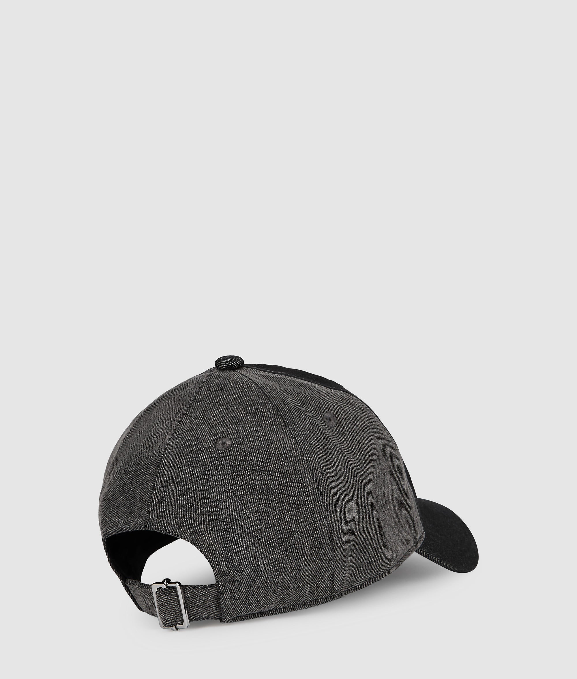 Tweekleurige donkere denim pet