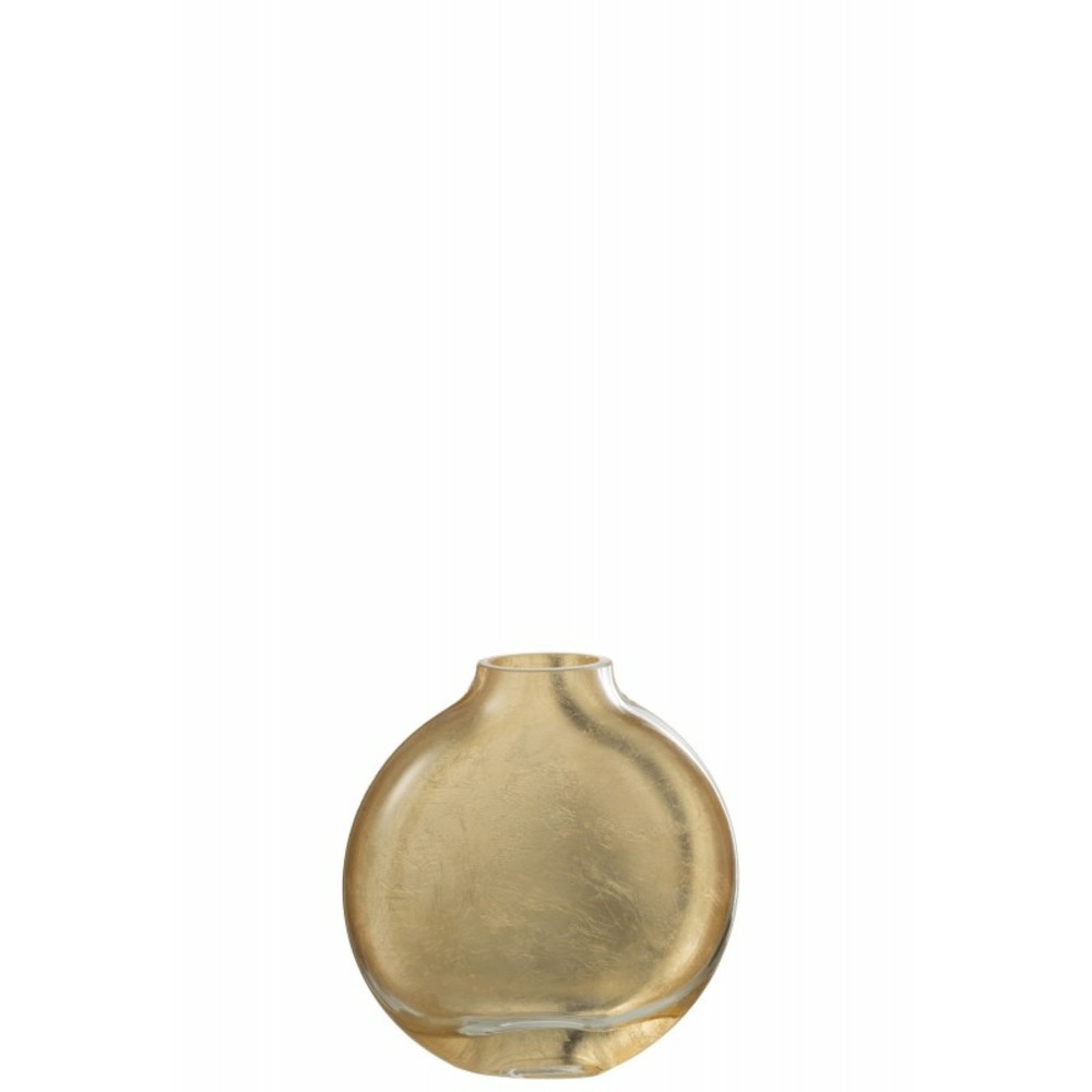 Vase en verre transparent doré 15x4x15cm