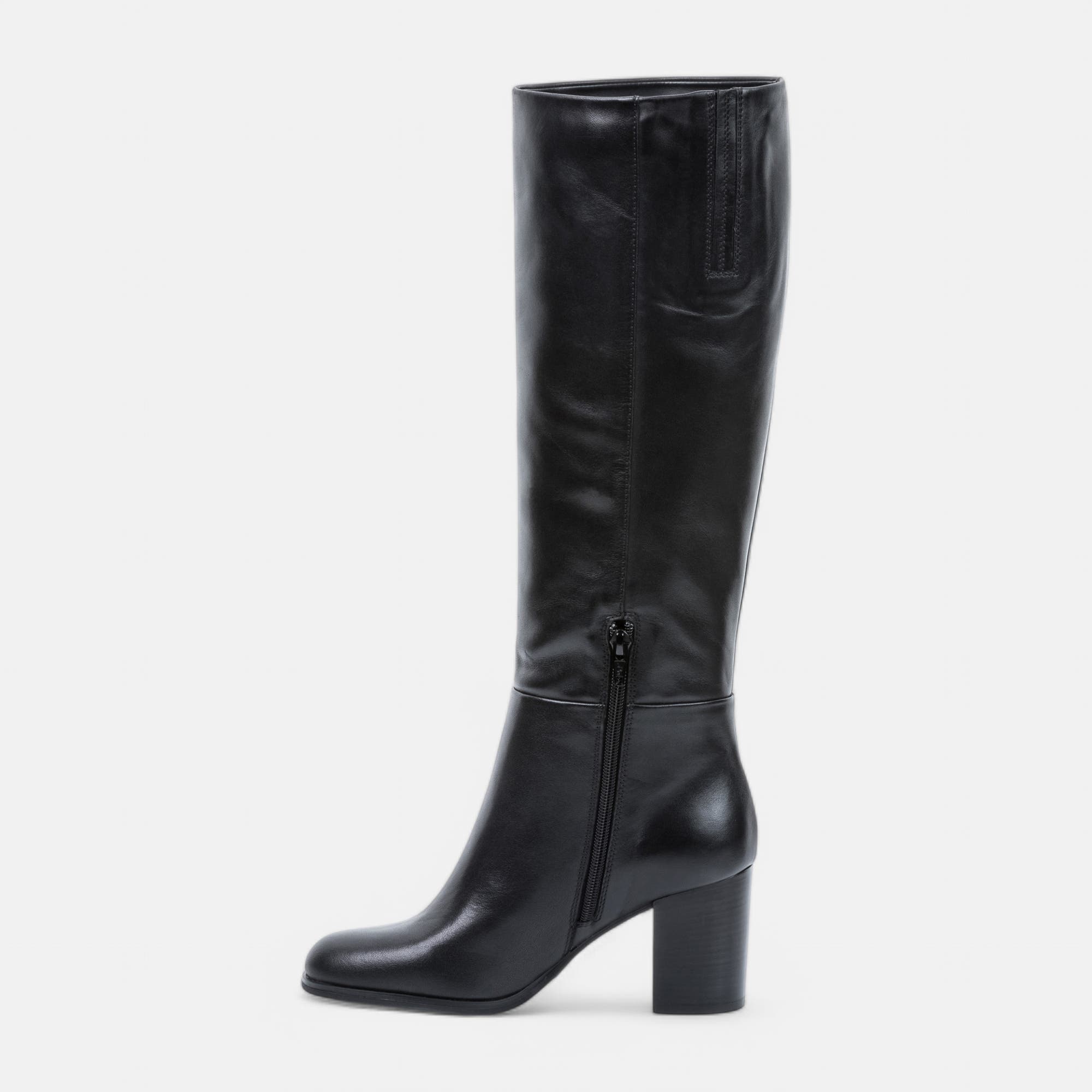 Bottes à talon Femme en cuir noir