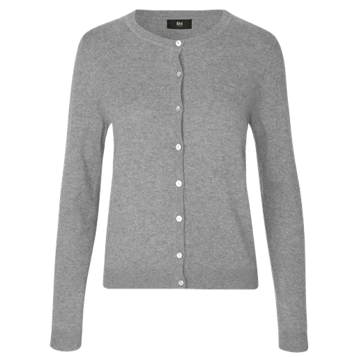 Rosemunde Sofia Wool Cardigan, Light Grey Melange, XL